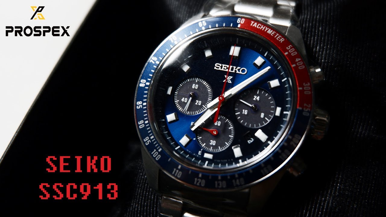 Распаковка и обзор солнечных часов-хронографа | Seiko Pepsi SSC913