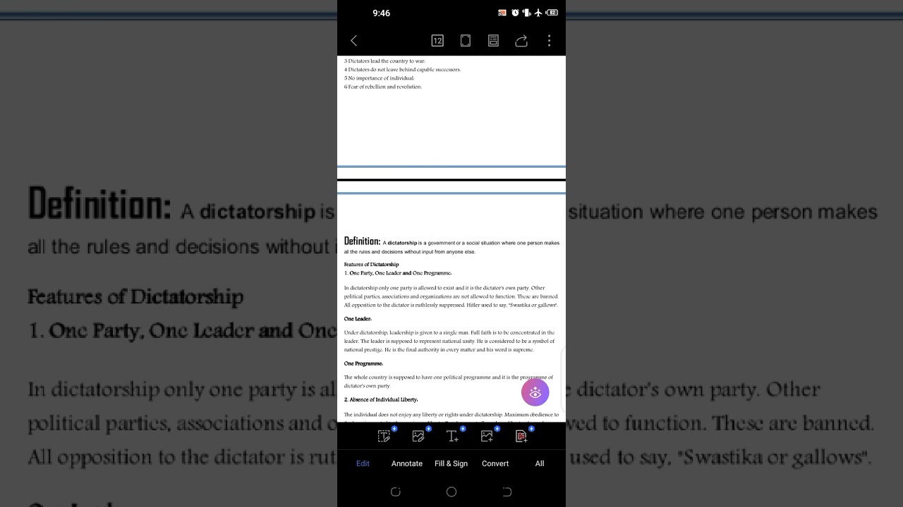 What is dictatorship? features of dictatorship