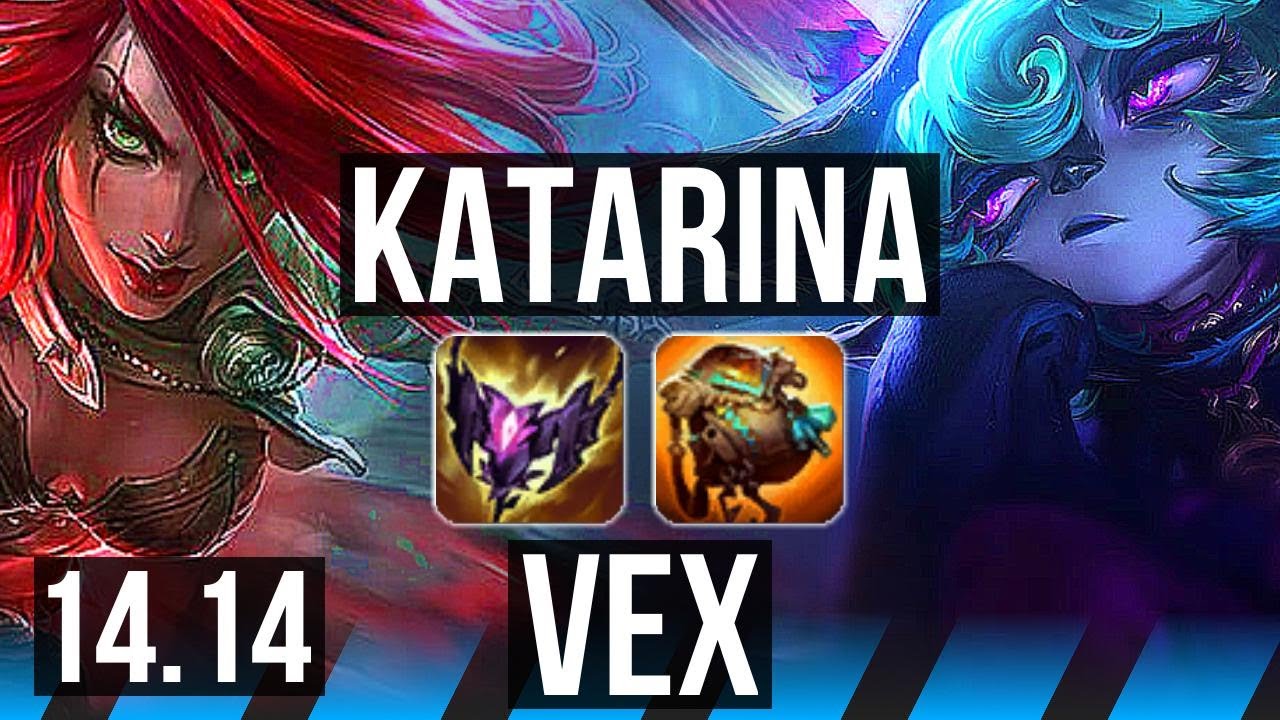 KATARINA vs VEX (MID) | 19/1/3, Legendary, 7 solo kills, 66% winrate | EUW Grandmaster | 14.14