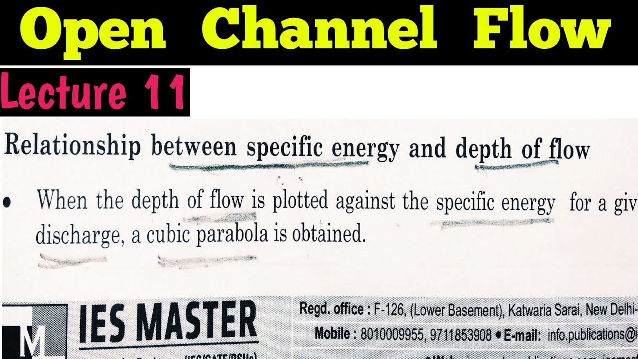 Relationship Between Specific energy and depth of flow