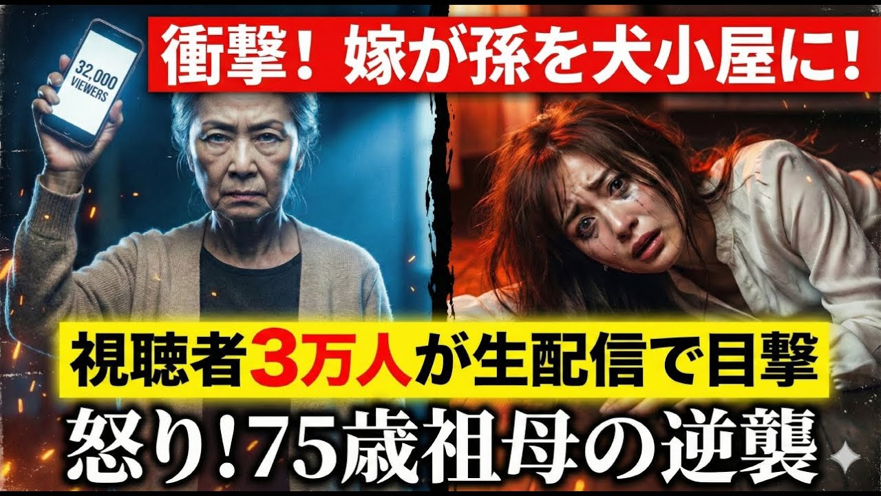 嫁が孫を犬小屋に閉じ込めた。30分後、私は携帯を取り出した。「ライブ配信、視聴者3万人よ。児童相談所にも通報済み」嫁は泡を吹いて倒れた