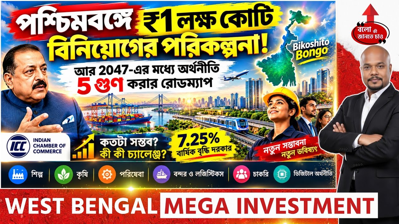 WEST BENGAL ₹1 LAKH CRORE INVESTMENT! 5X ECONOMY BY 2047? BIG GROWTH PLAN