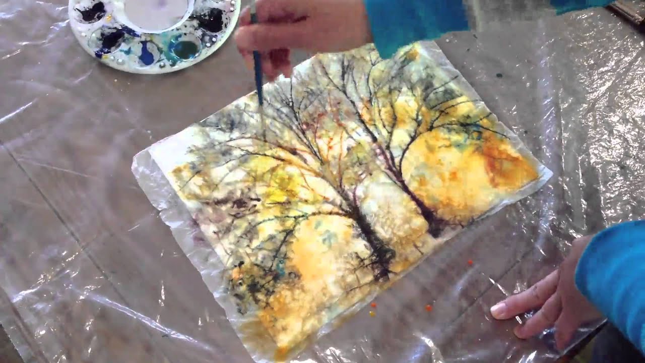 How to: Batik Style watercolor painting technique with Kozo Washi