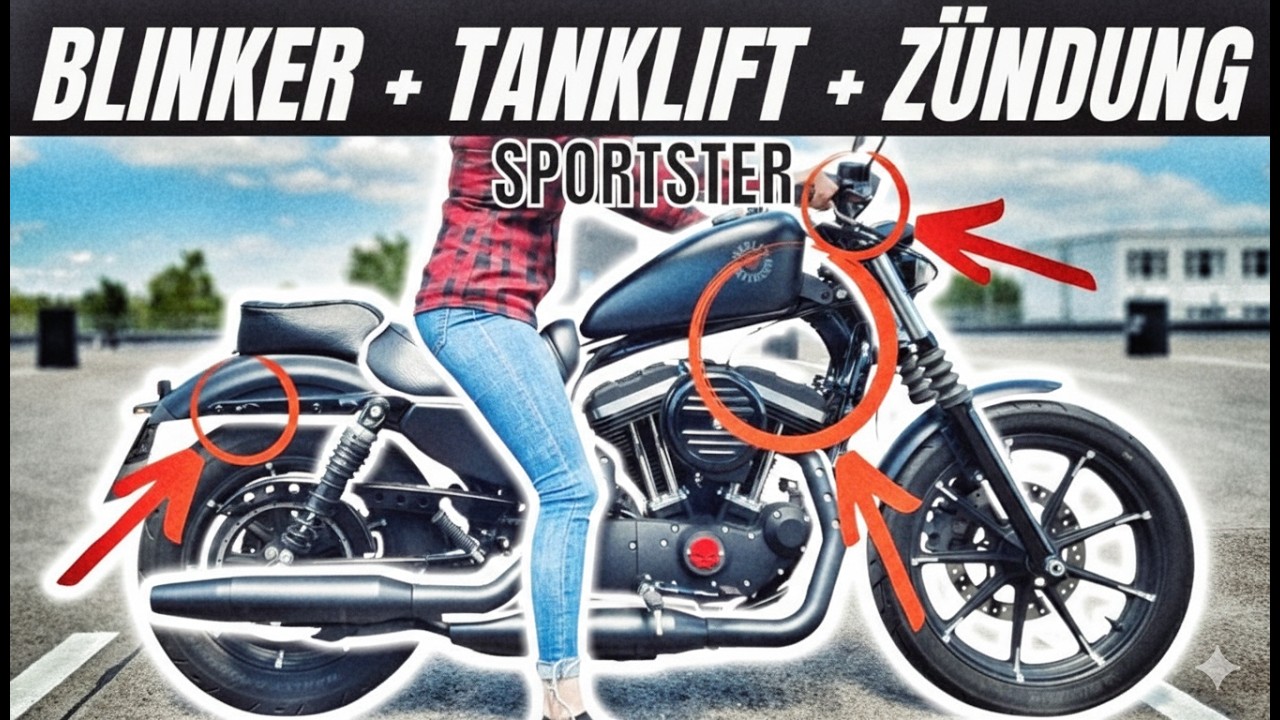 Harley Davidson Sportster fortyeight + iron 883 Blinker Tausch, Tanklift und Zündspulen Versetzung