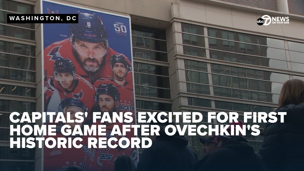 Washington Capitals fans celebrate Ovechkin's NHL all-time goals record at Capital One Arena