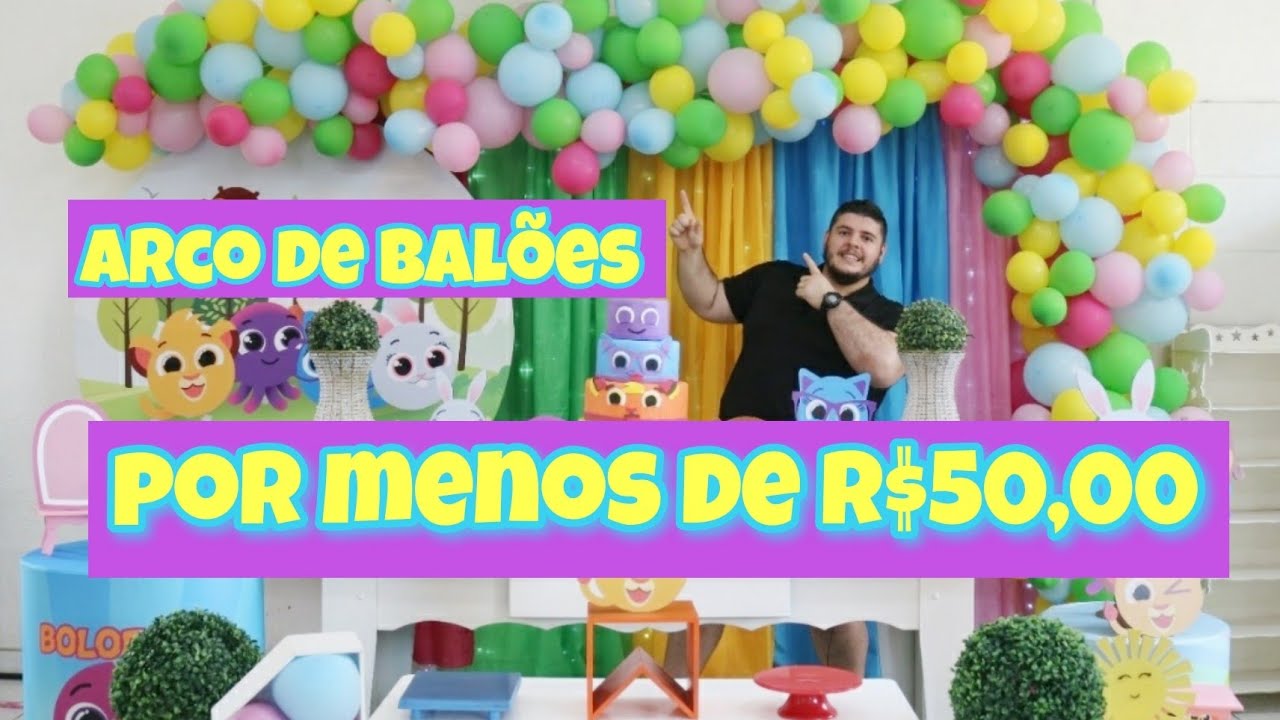 Como fazer ARCO de BALÕES por MENOS de R$50,00 | Fácil e Lindo | (Decoração do BOLOFOFOS)