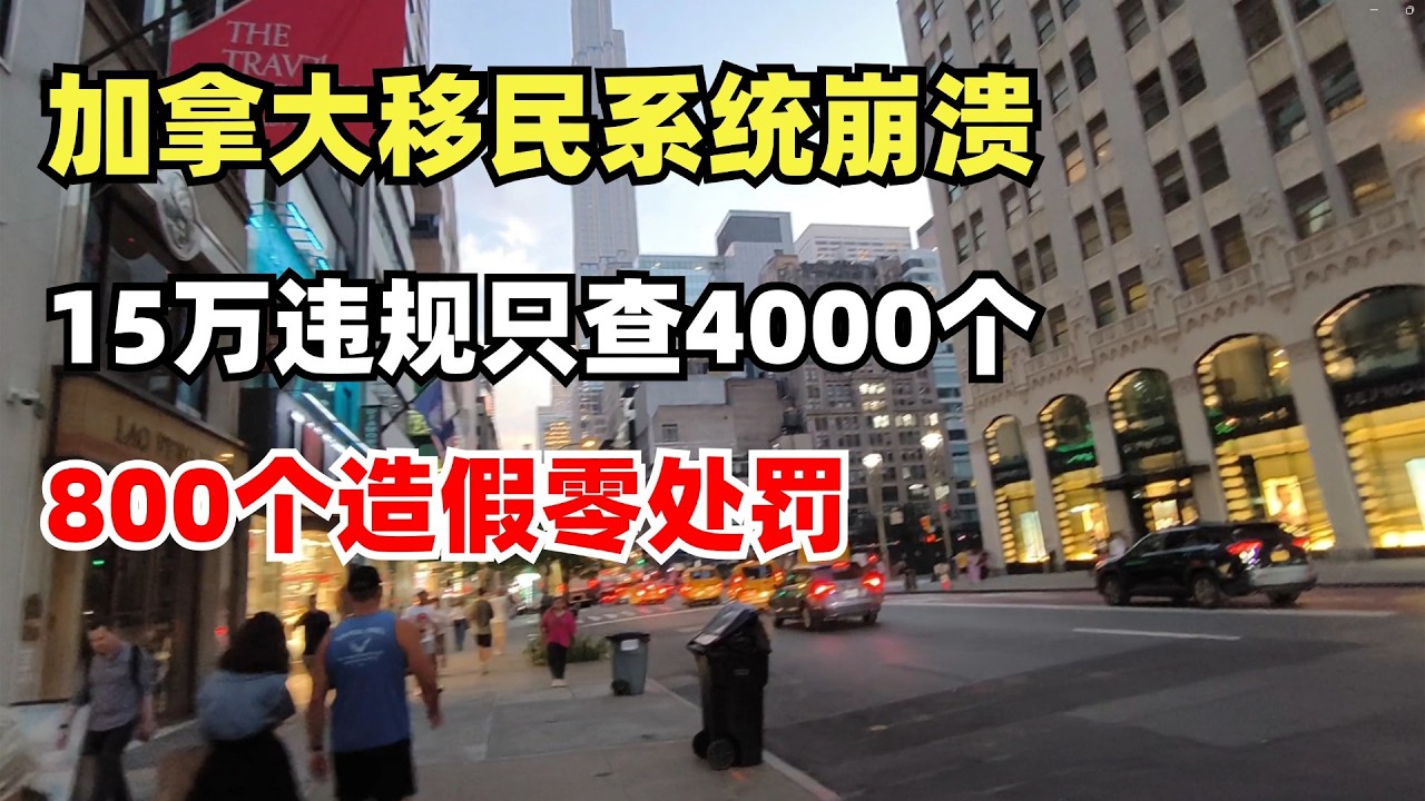 加拿大移民系统三重崩溃，太多人被带进来了，太快了，而且很多是通过欺诈的方式，现在的移民系统是对每个合法移民的侮辱。15万违规只查4000个，800个造假零处罚