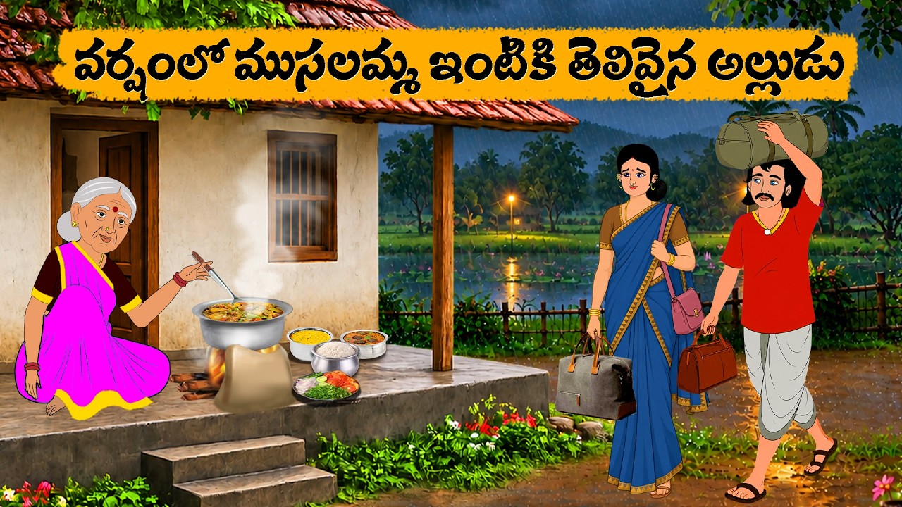 వర్షంలో ముసలమ్మ ఇంటికి తెలివైన అల్లుడు -Telugu stories - thatayya Kathalu - Telugu Moral Stories