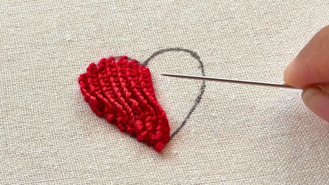 👌 Stunning Heart-Shaped Hand Embroidery Designs Using One Embroidery Stitch | Perfect for Beginners!