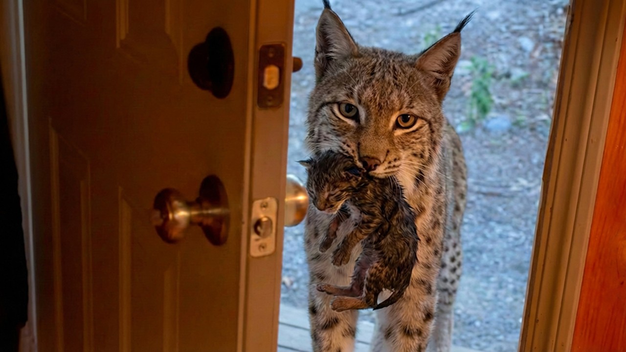 I Helped a Starving Lynx — The Next Day She Returned With Her Three Cubs