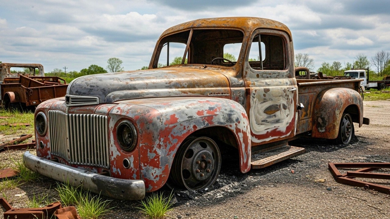 ASMR Truck Restoration! 1946 International Harvester KB-5 Full Restoration from Burnt Wreck to New