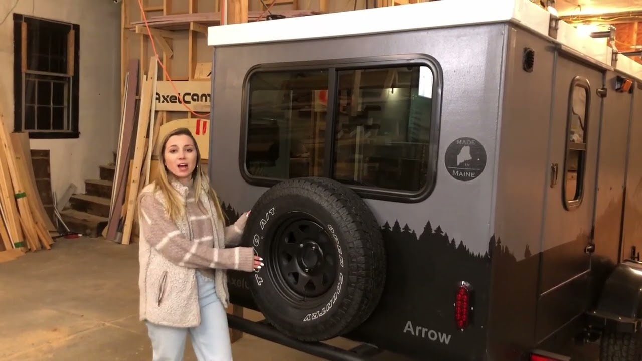 A Squaredrop camper with a luxurious rear cabin, easy to tow and store in your garage.