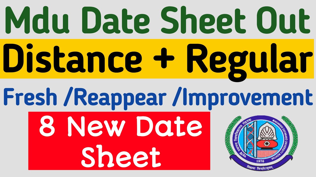 Mdu Distance Date Sheet || Mdu Regular Date Sheet || mdu PG courses 1st semester date sheet |