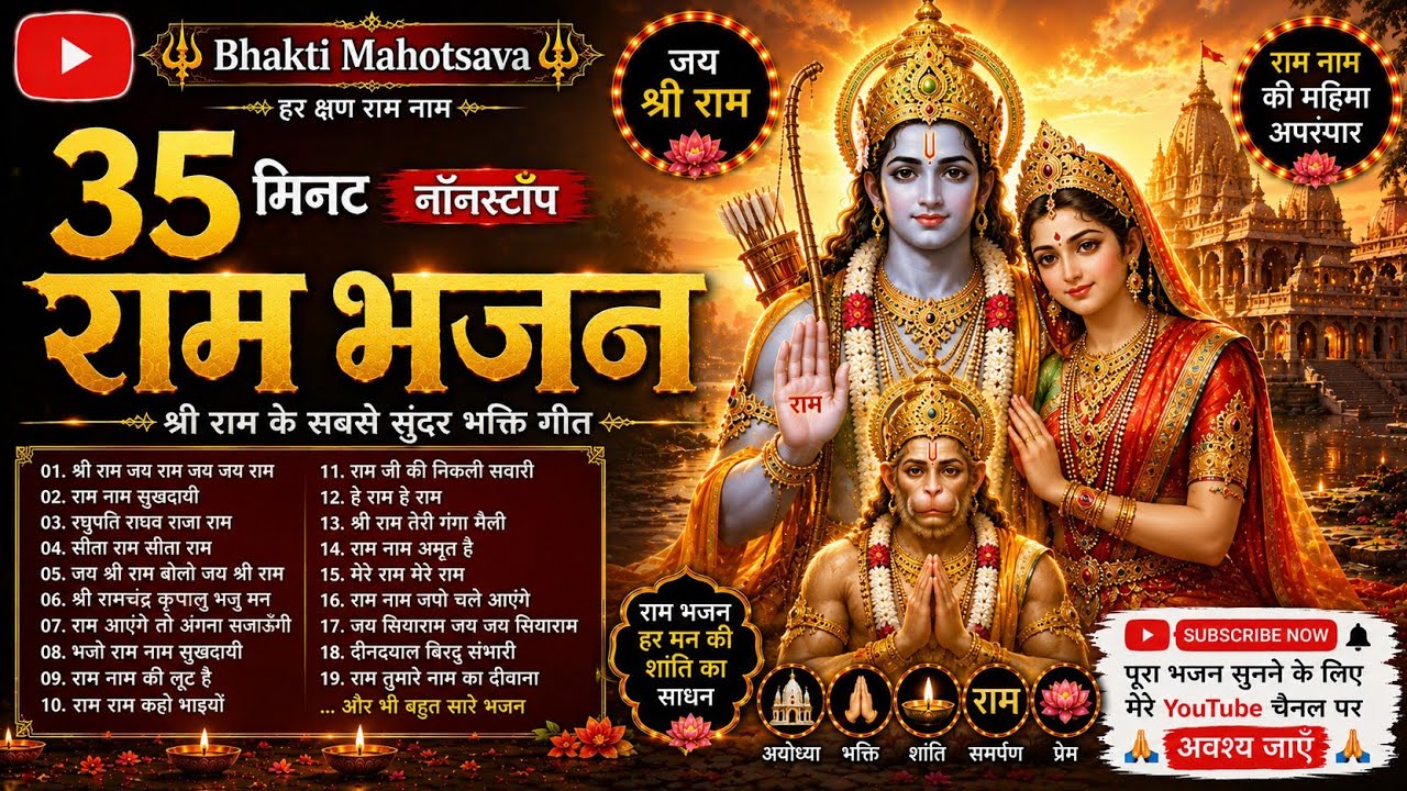 35 मिनट नॉनस्टॉप राम भजन | श्री राम के सबसे सुंदर भक्ति गीत | Ram Bhajan Nonstop | Bhakti Mahotsava
