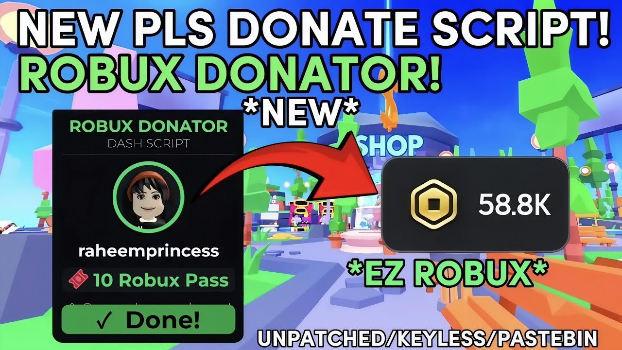 НОВЫЙ скрипт для пожертвований Robux Donator 💸🔥Pastebin/Keyless Unpatched ⚡Pastebin #roblox #robl...
