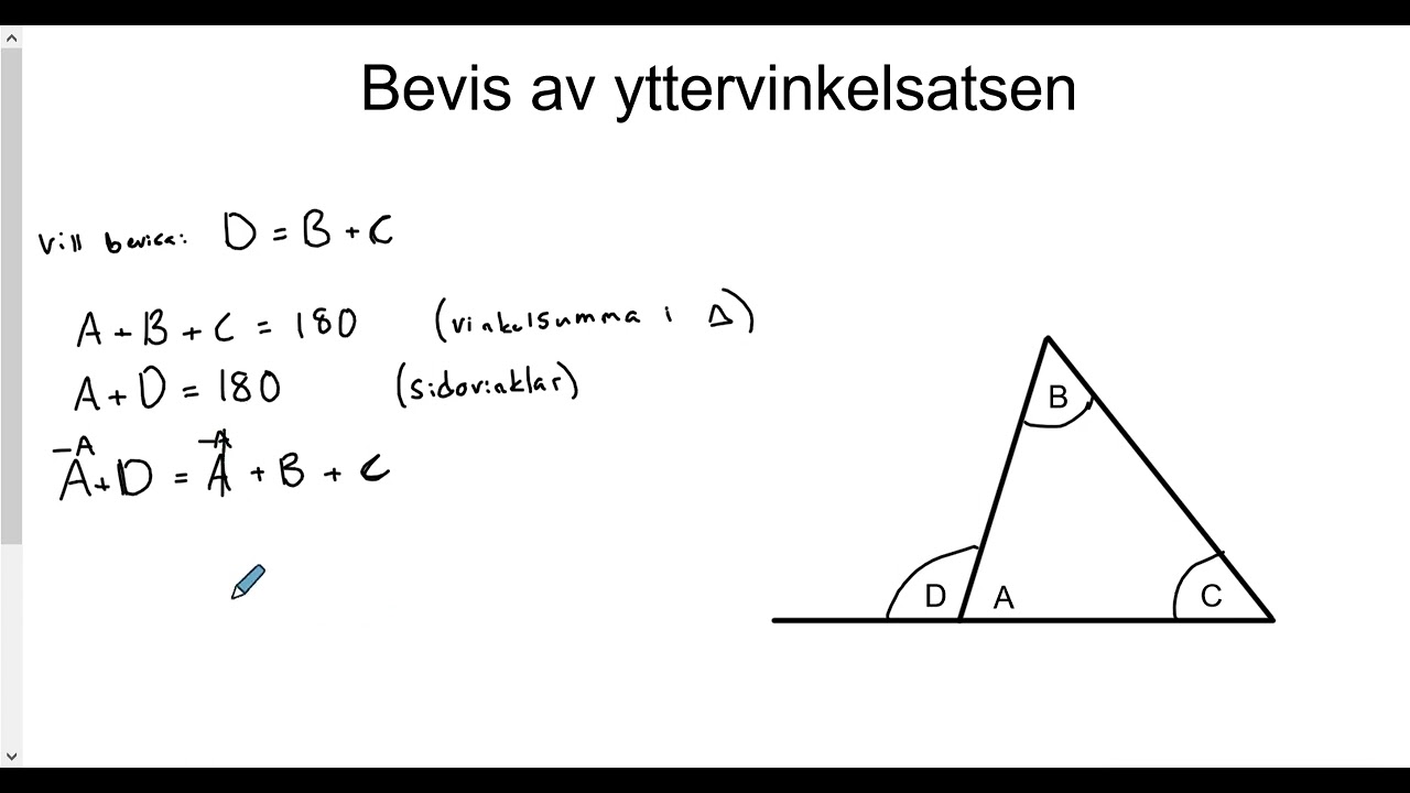 Matematik 2b: Yttervinkelsatsen