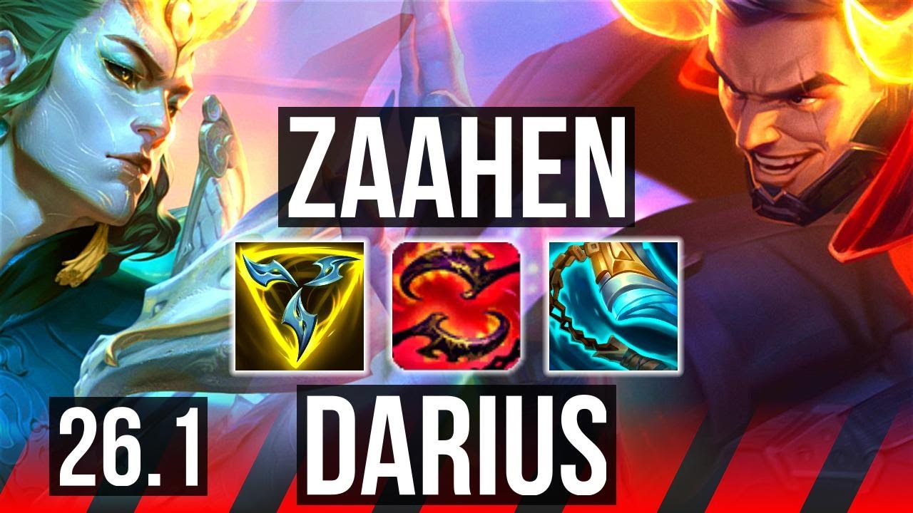 ZAAHEN vs DARIUS (TOP) | Good KDA: 16/1/2 | EUW Master | 26.1