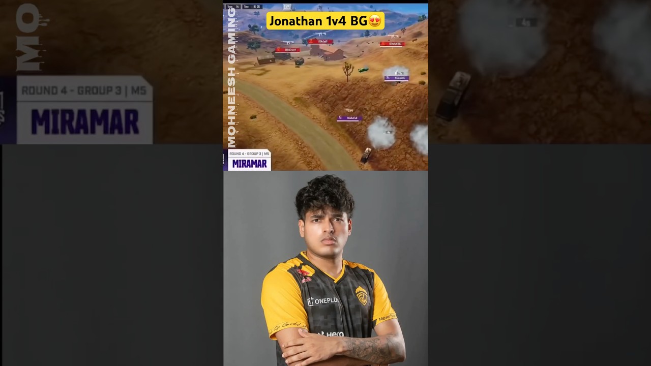 GODLIKE VS BG🥵JONATHAN 1v4 CLUTCH🥶ON TOURNAMENT😍#jonathan #bgmi #godlike #gaming