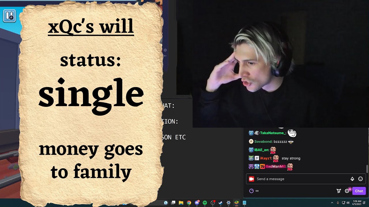 xQc says adept started all of this over a will