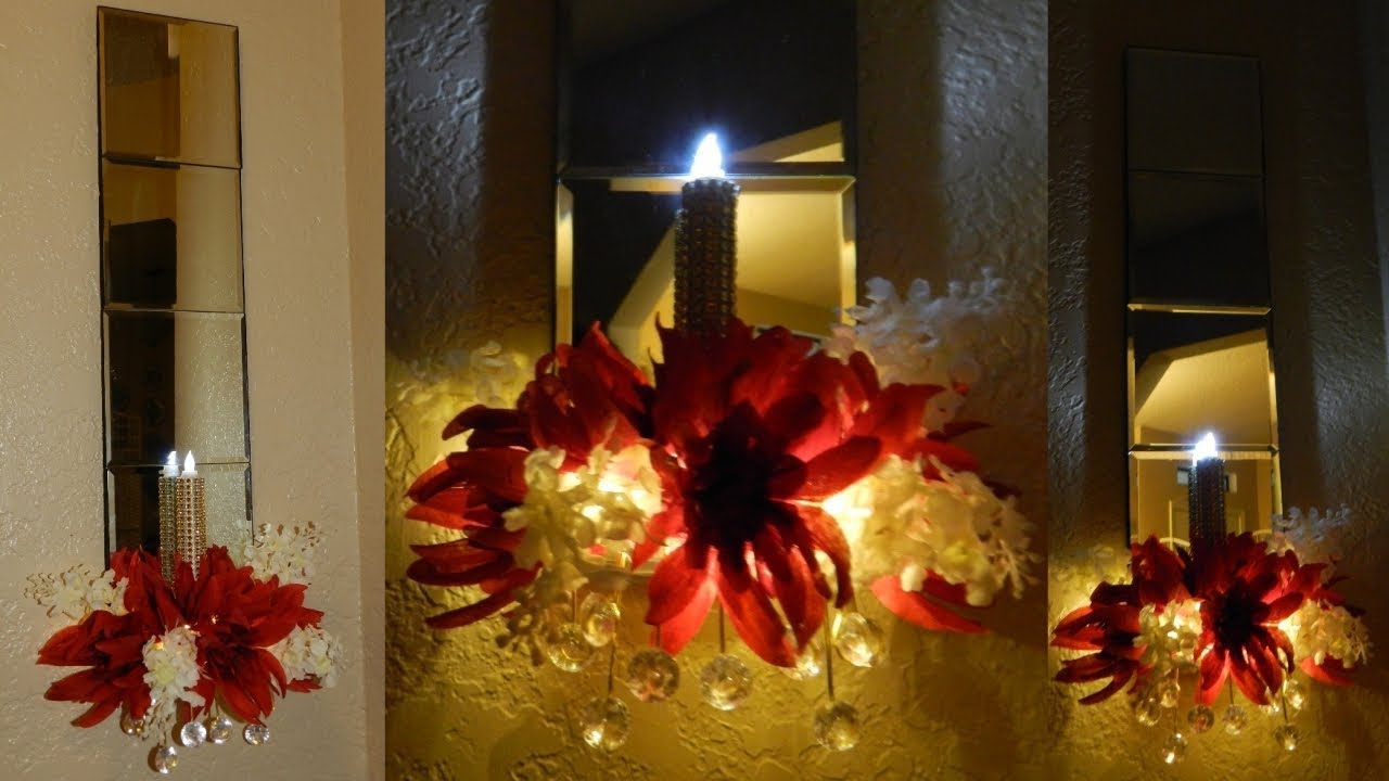 DIY Lighted Home Decor Idea| Mirrored Wall Sconces with Lighting DIY