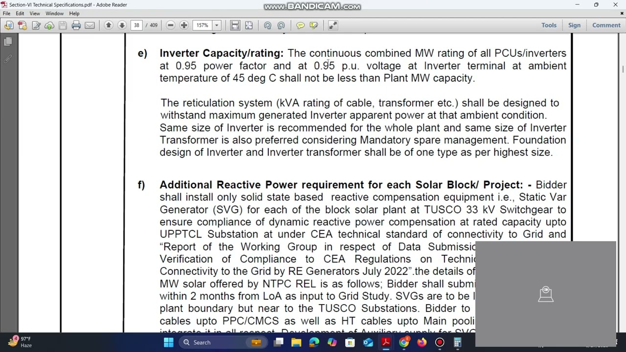 Solar Reactive power compensation