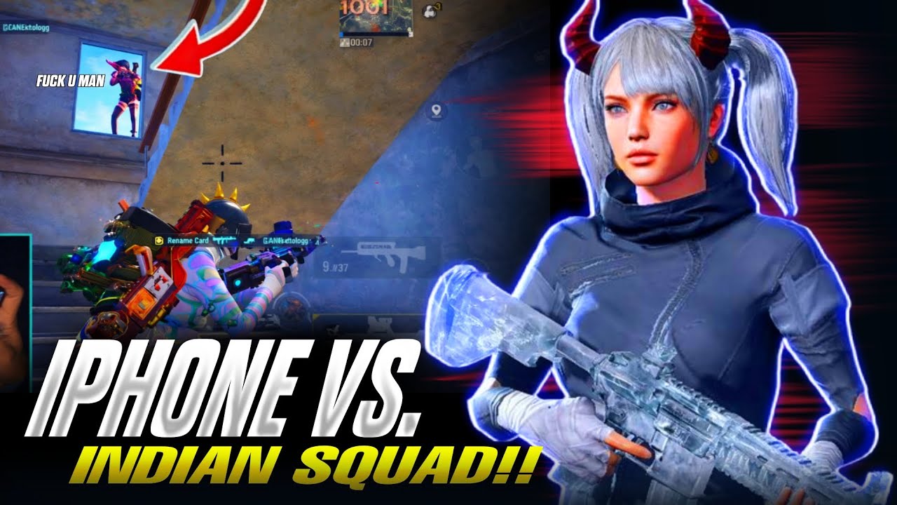 iPhone 11 IN Ultimate Royal With Indian Squad 1vs4 😈 Indian Squad Aggressive Player in BGMi 