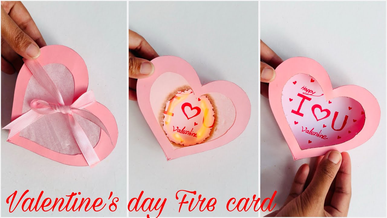DIY Surprise Card 🔥 idea | Fire Card | Reveal Card How to Make At Home #love #valentine 