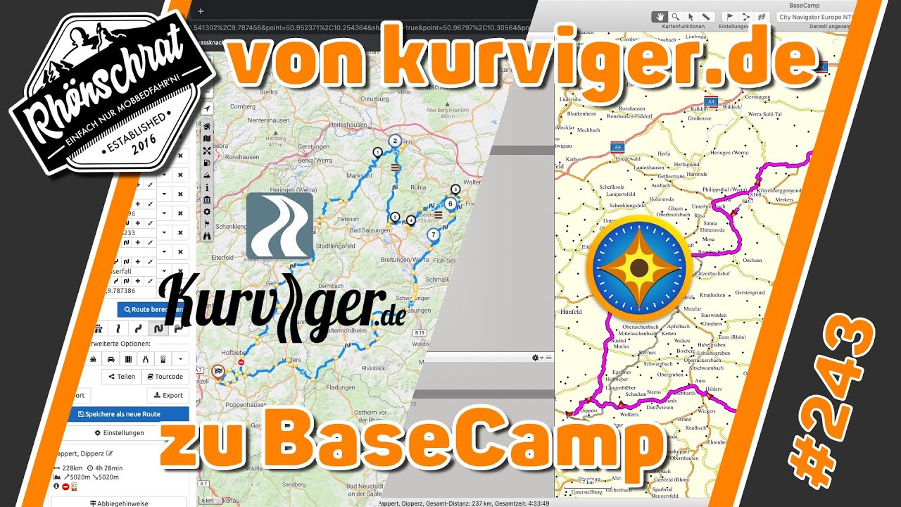 Eine Route in kurviger.de planen und in BaseCamp importieren | #243