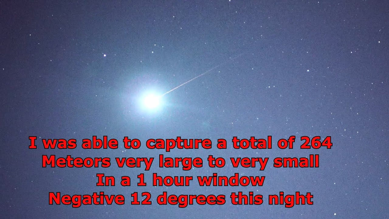 I videoed 264 Meteors in One hour with Two Cameras Geminids Shower