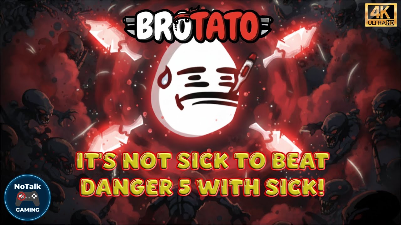 It's Not Sick to Beat Danger 5 with Sick! (Sharp Tooth Build) | Brotato 4K
