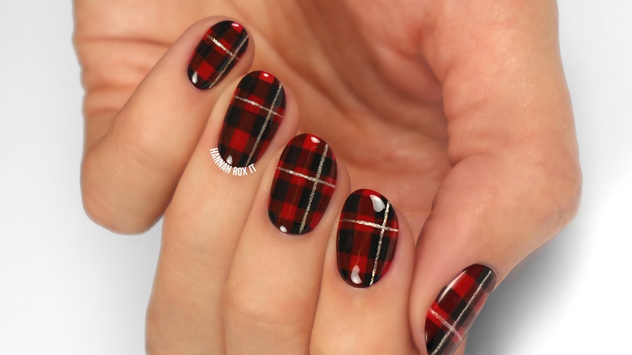 Pretty Plaid Nail Art (for Christmas/Winter!)