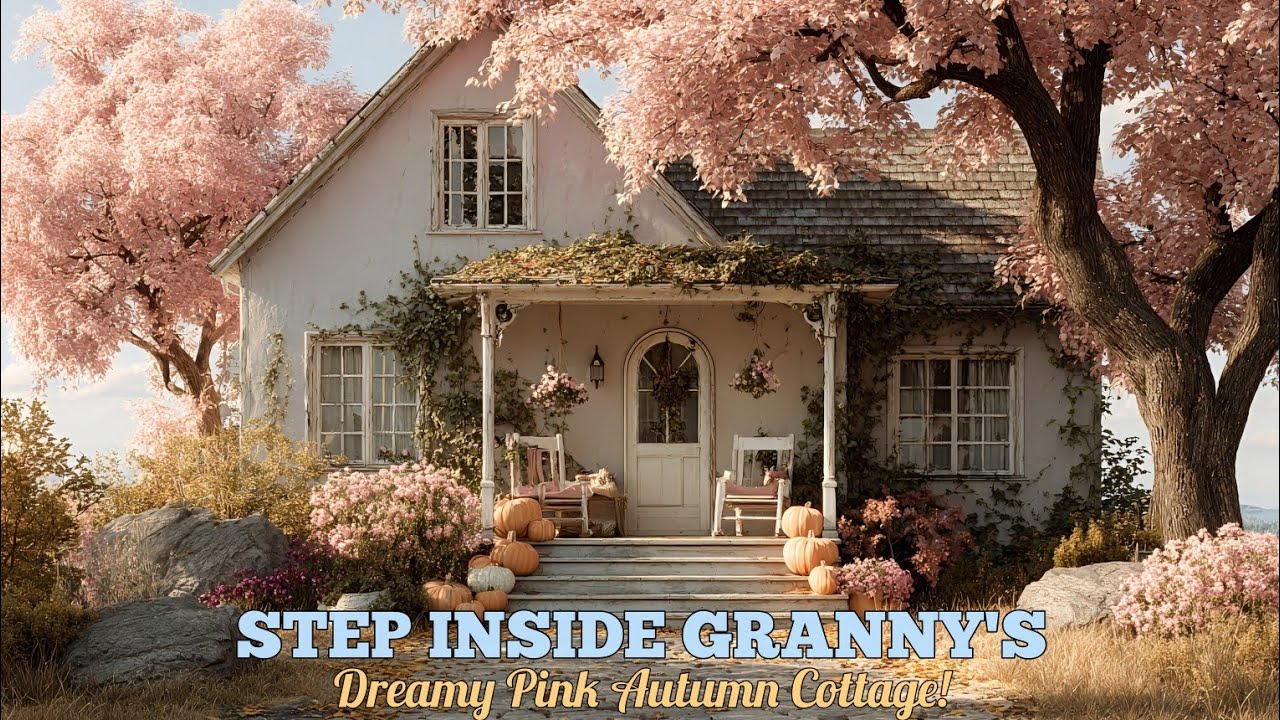 STEP INSIDE GRANNY'S PINK AUTUMN COTTAGE 🍁 Cozy Vintage Home Tour & Fall Home Décor Inspiration