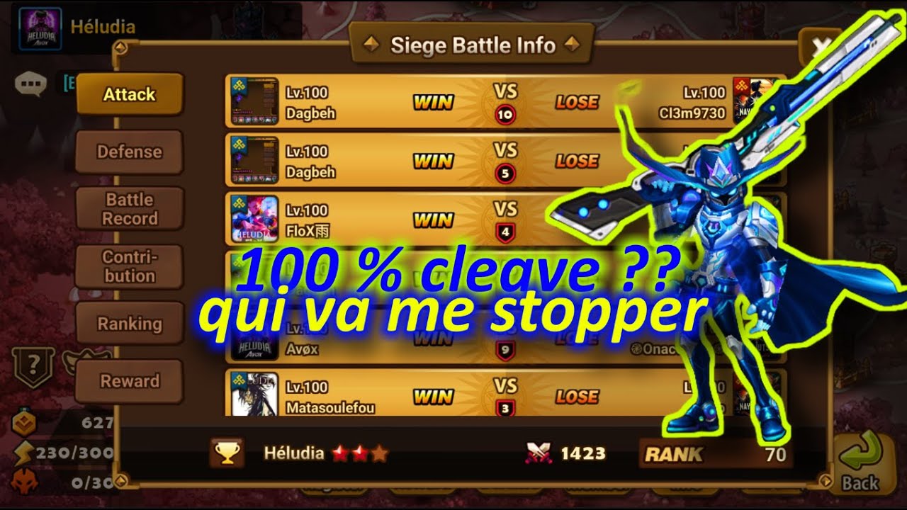 [SUMMONERS WAR - Siege G2 EU] Cleave addict, un speedrun siege rondement mené