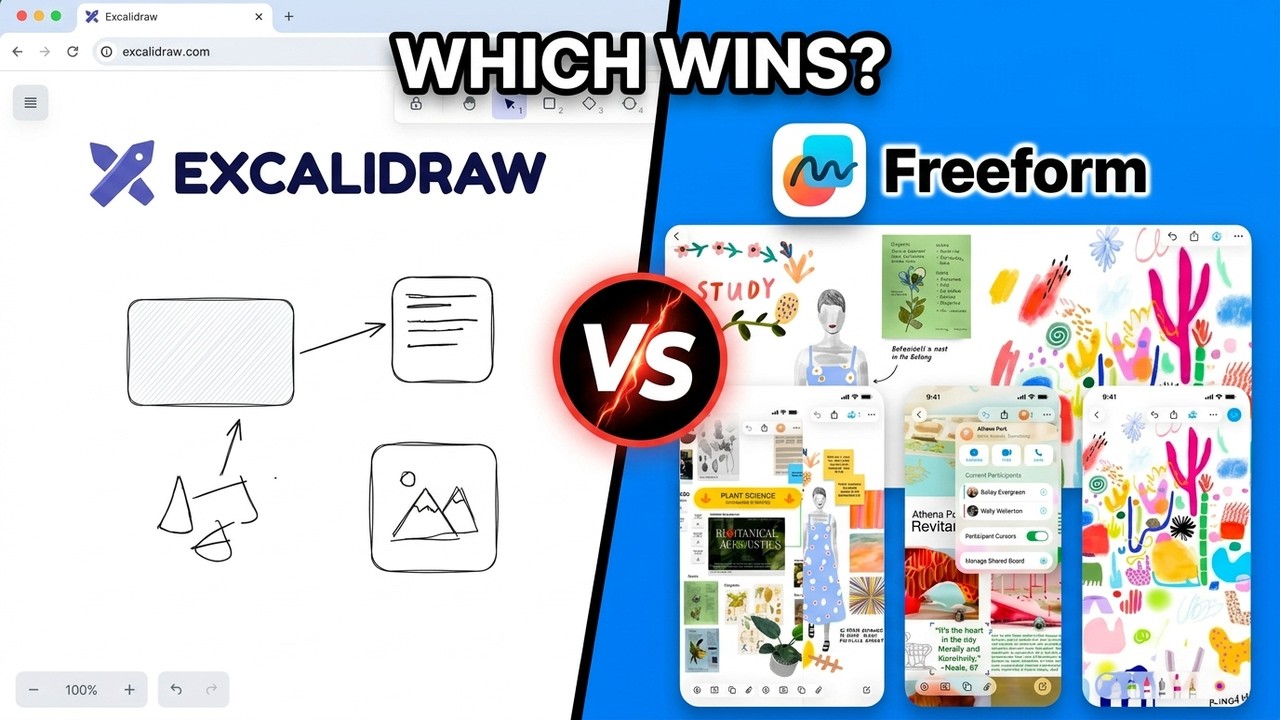Excalidraw vs Freeform - Which Whiteboard App Is Better?