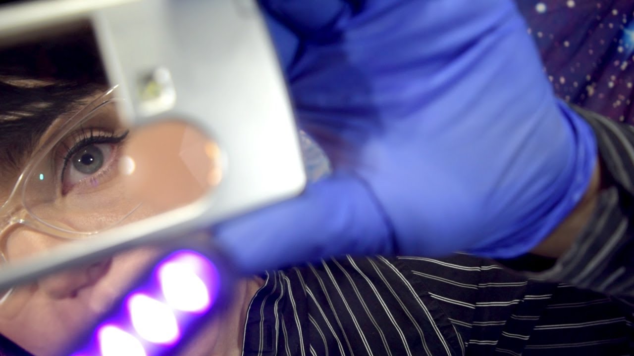 Medical ASMR Super Close Face and Skin Testing - Gloves, Lights, Soft