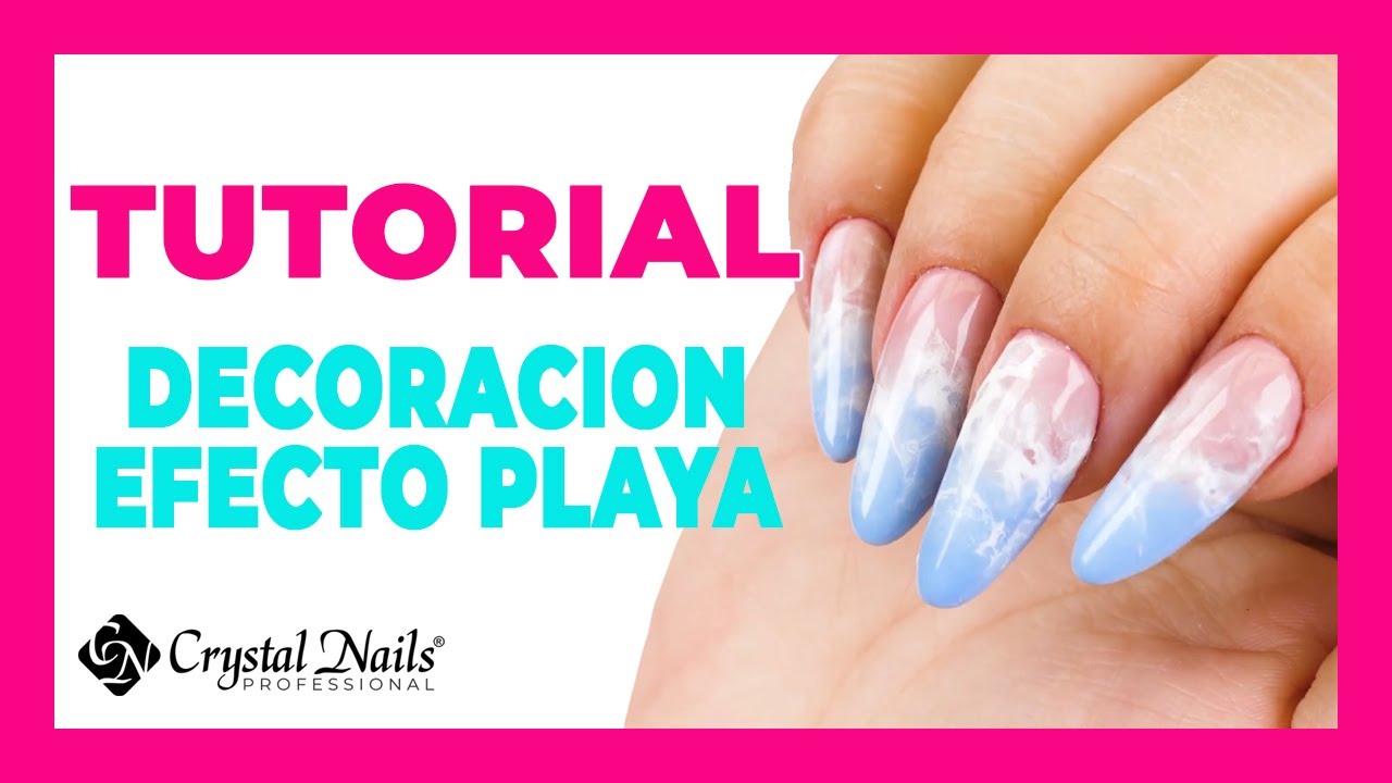 TUTORIAL DECORACION UÑAS  VERANO🌴🌊  EFECTO PLAYA ⛱️🌴