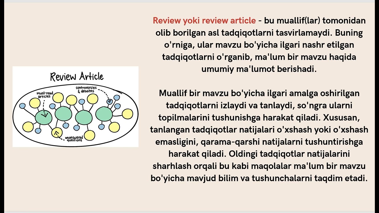 Ilmiy maqolalar turlari