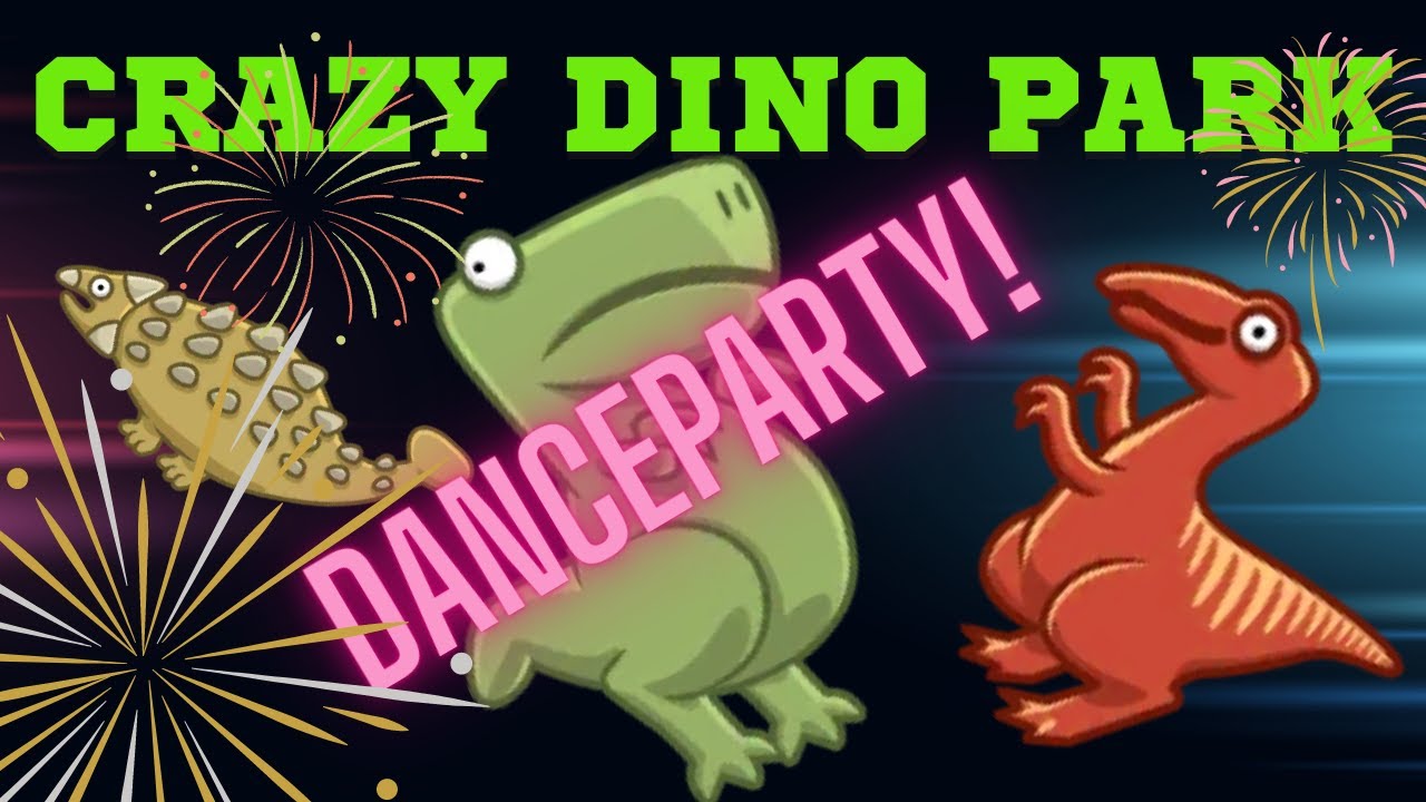 Crazy Dino Park DANCE PARTY! Happy  New year! Epic egg and a NEW Robo-Dino! Our 1st subscriber!!