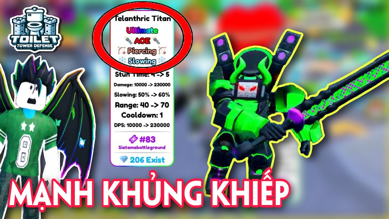 TRẢI NGHIỆM ULTIMATE MỚI TELANTHRIC TITAN SIÊU HIẾM VÀ MẠNH KHỦNG KHIẾP - TOILET TOWER DEFENSE
