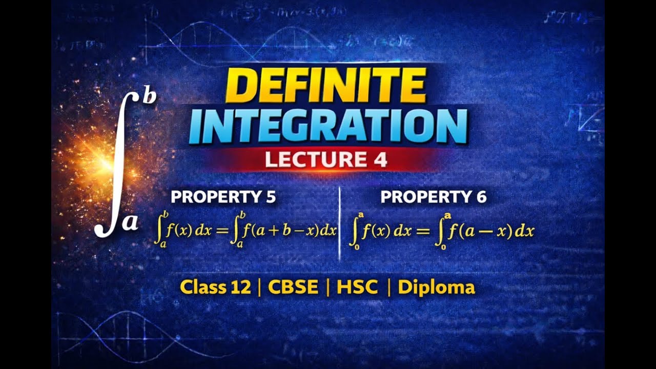 Lecture 4 Definite Integration| Properties 5&6 with Proof, Solved Example | Step-by-Step Explanation
