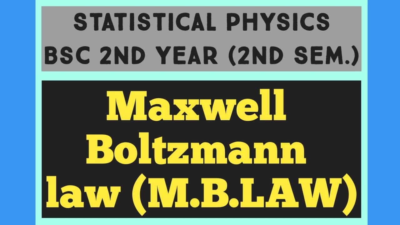 Maxwell Boltzmann energy distribution law (M.B.Law)