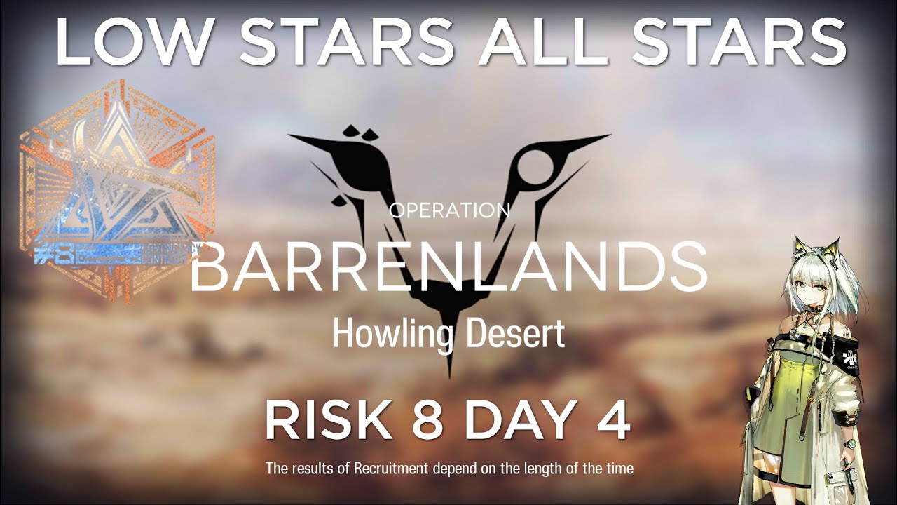 Arknights CC#8 Day 4 Howling Desert Risk 8 Guide Low Stars All Stars