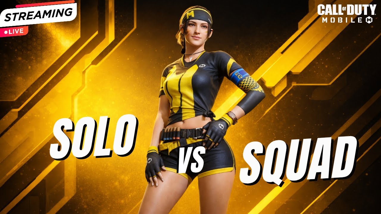 SOLO vs SQUAD LIVE 🔥 1v4 Clutch Gameplay | CODM BR