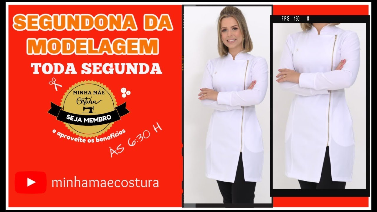 JALECO TRANSPASSADO COM GOLA PADRE