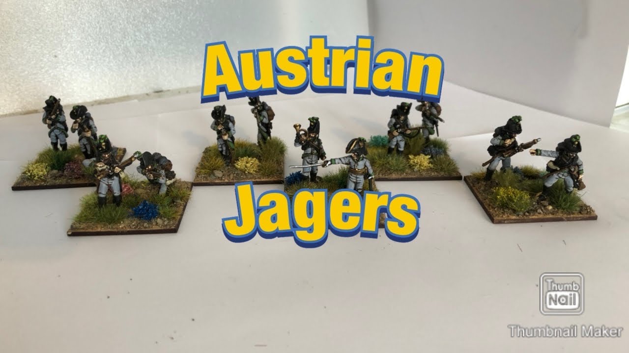 Austrian Napoleonic jäger Battalion. 28mm Perry miniatures and Victrix