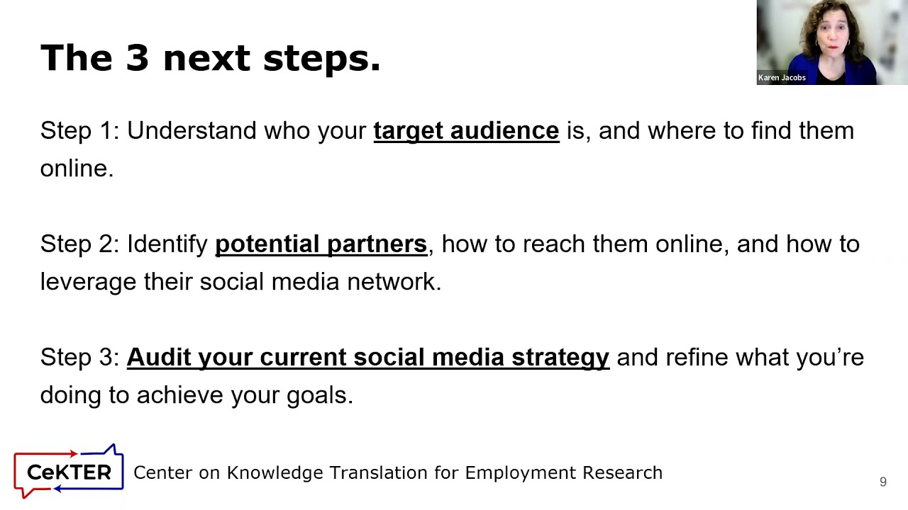 Using Social Media to Improve Knowledge Translation in Employment Research - Session 2 - CeKTER