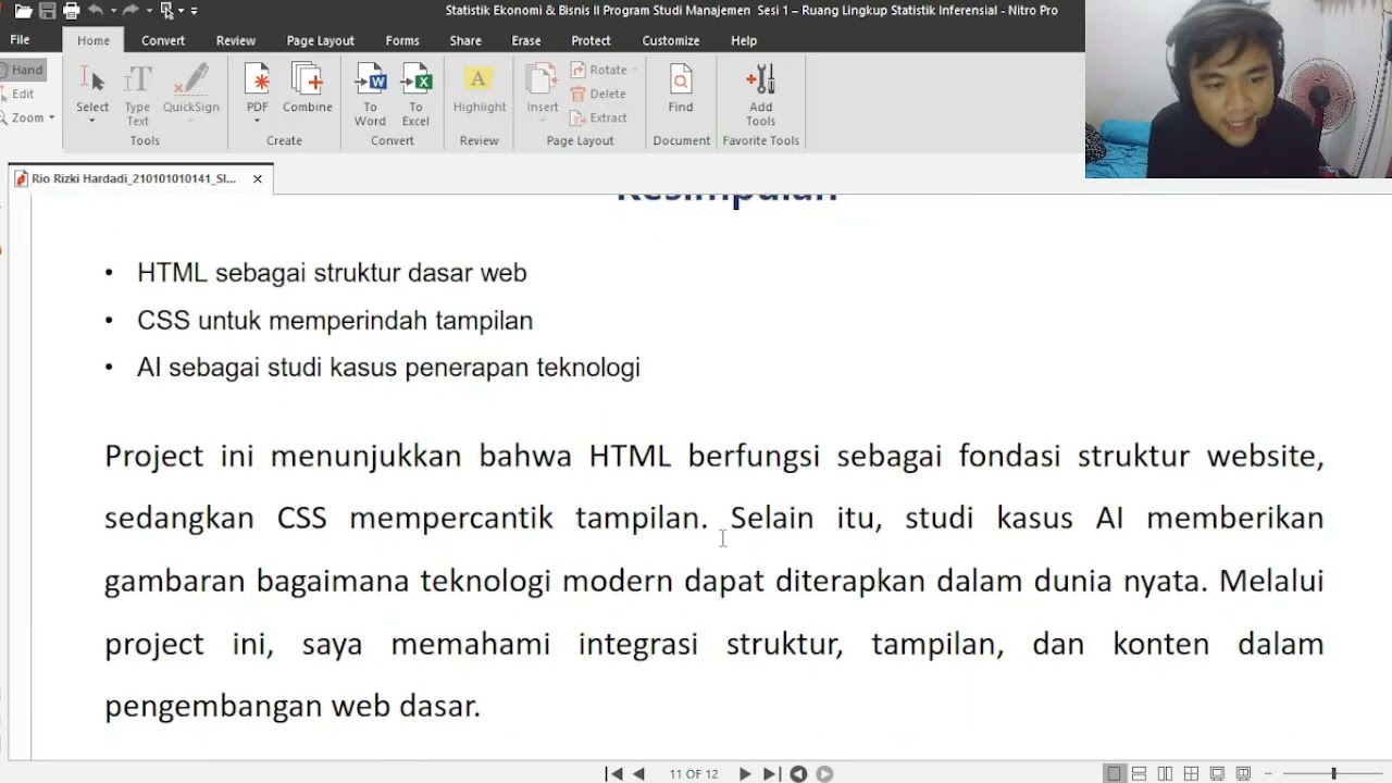 Rio Rizki Hardadi || SI501 || Pemrograman Berbasis Web || Project Website HTML CSS Pribadi