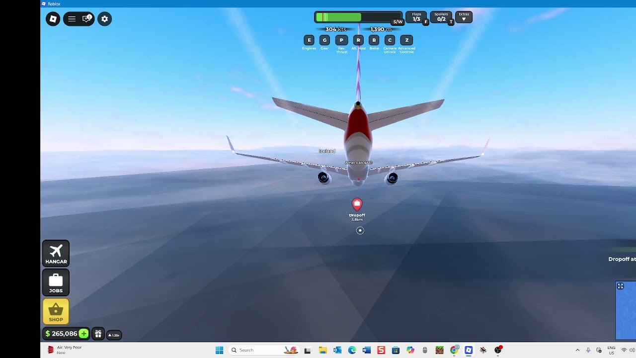 American 757 flight 4431 to Iceland