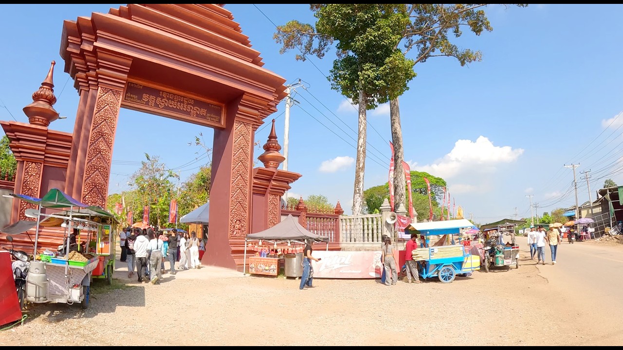 Wat Svay Andet Temple, Kandal Province, Cambodia, Street Food Tour, Khmer New Year Games, & More