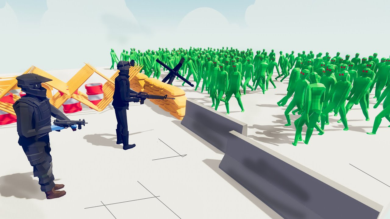 Zombie 100 Units vs Army Soldier - Totally Accurate Battle Simulator TABS